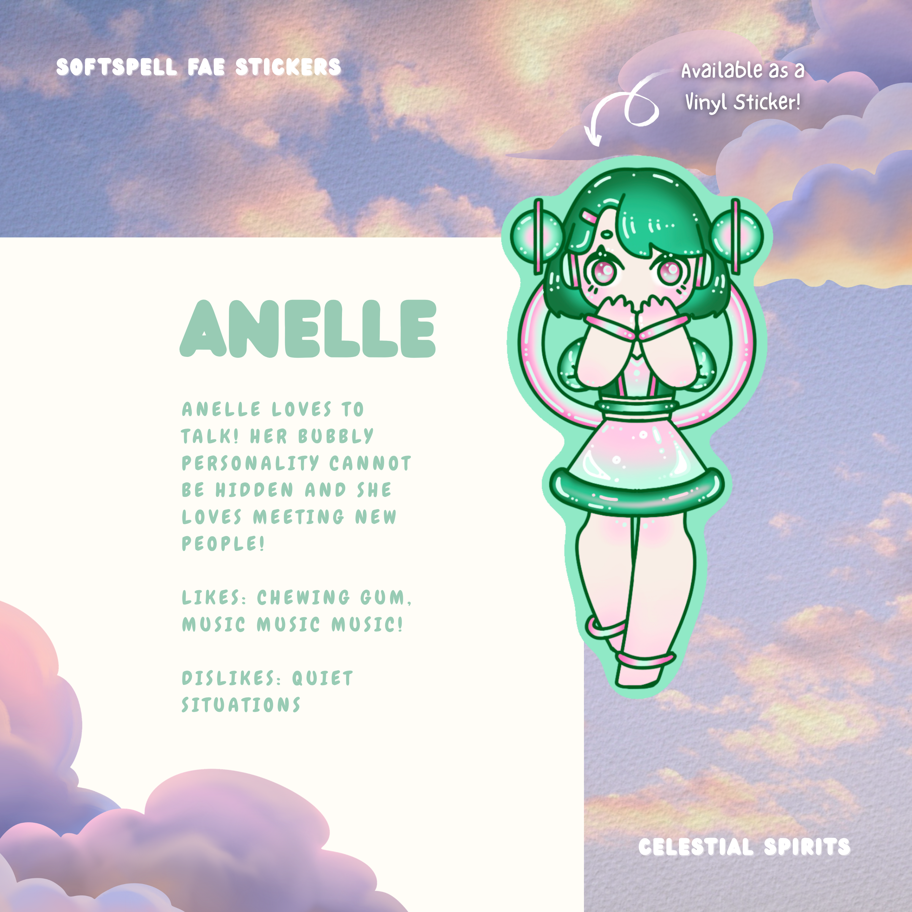 Anelle's Kiosk Visit Stickersheet - Celestial Spirits