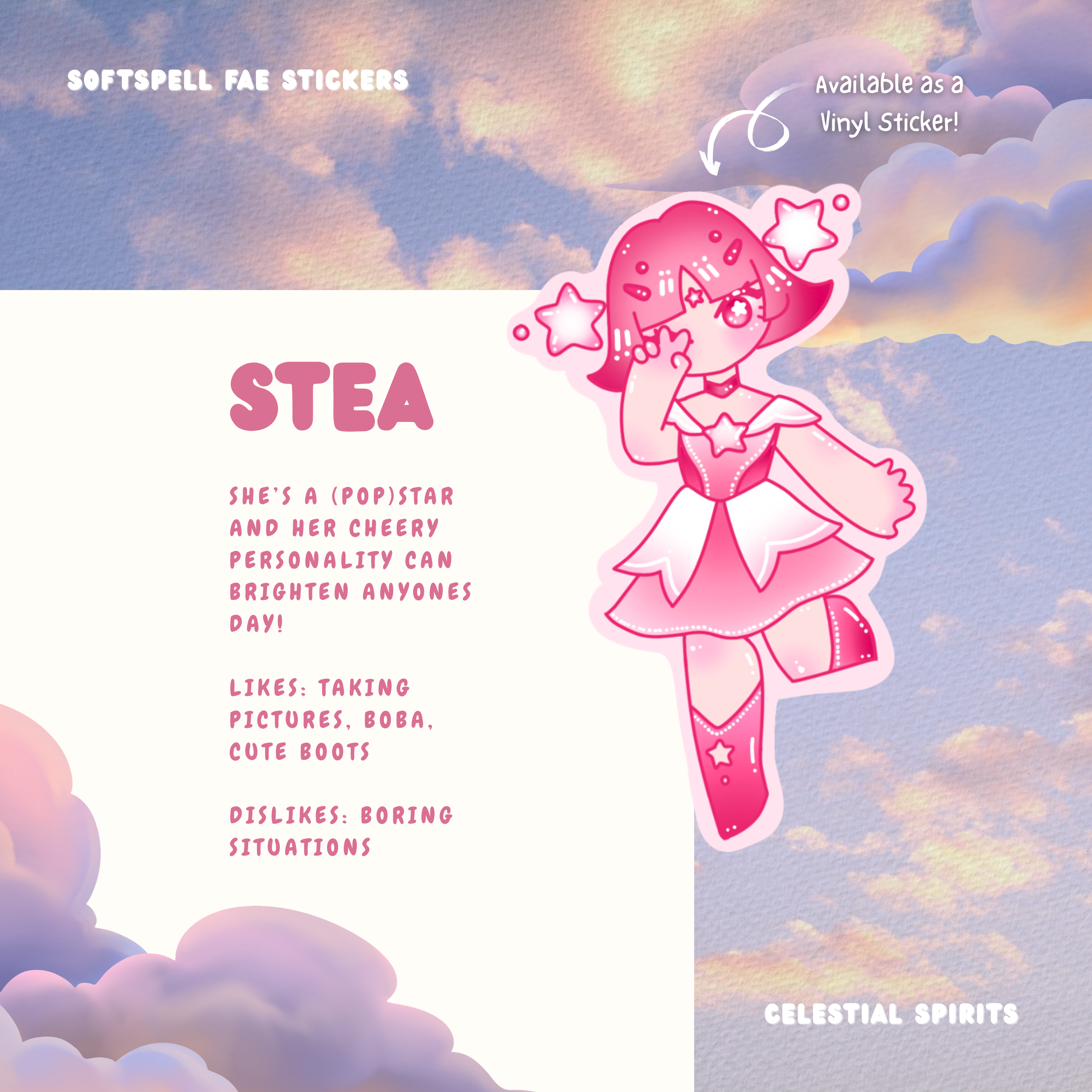 Stea's Boba Date Stickersheet - Celestial Spirits