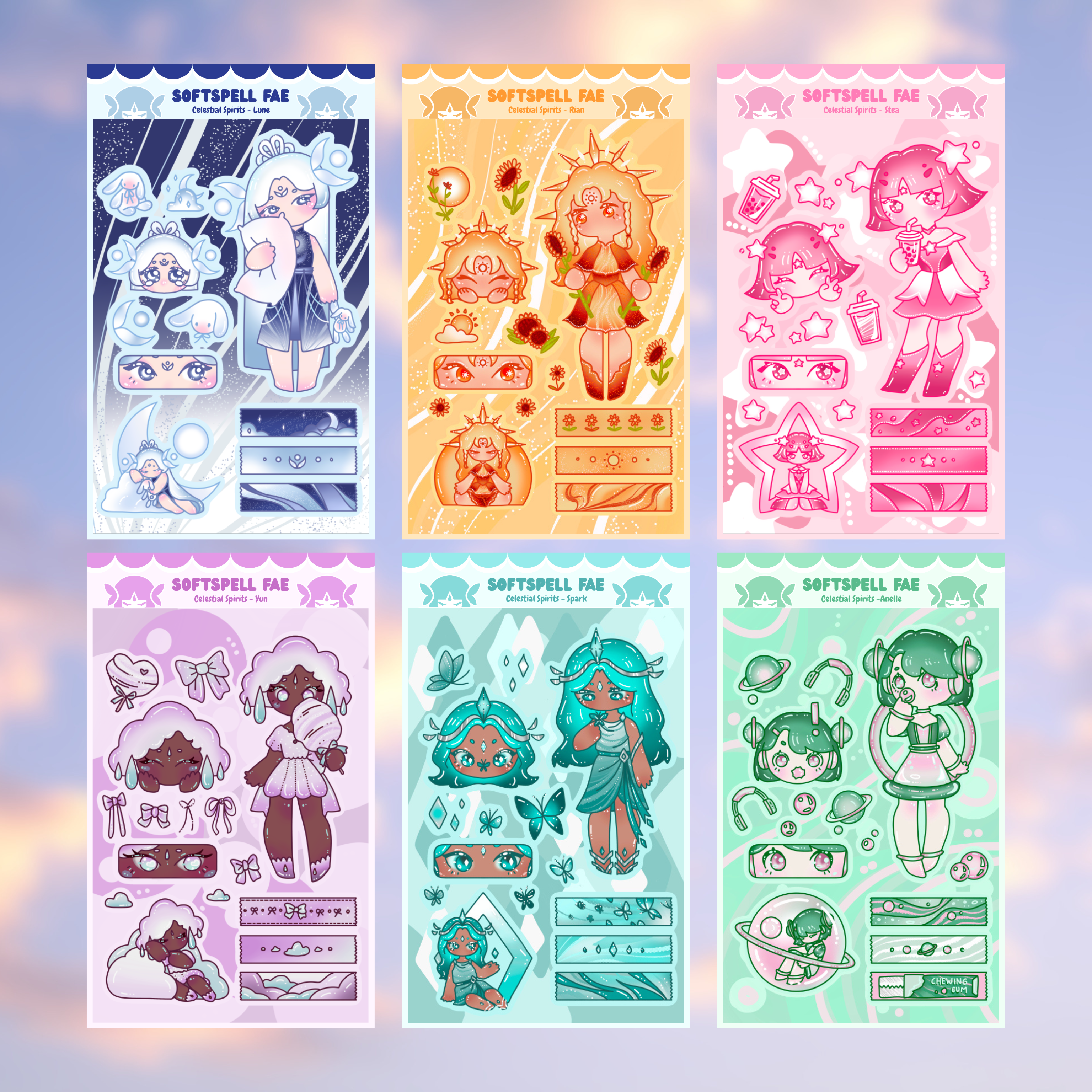 [-25%] Full Set Celestial Spirits Stickersheets